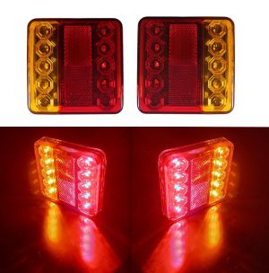 2 x 10 Led Feu Arriere Camion Remorque Caravane  E11 12v