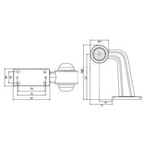 2 x Led Markörljus Positionsljus Lastbil Släp Husvagn 12/24v