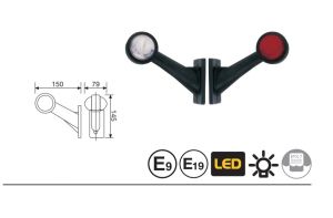 2 x LED Remolques Luz Lateral Posicion E9 E19 12v 24v