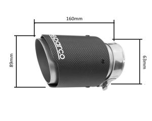 Auspuffblende Endrohr Carbon Schwarz 160mm 