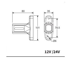 2 x Camions Feu Gabarit LED E9 ADR 12v 24v