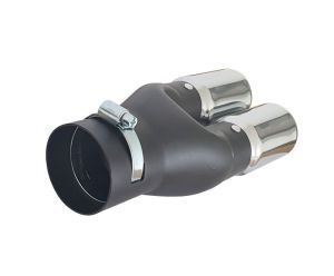 Sortie D'Echappement Noir Argent Double 210mm