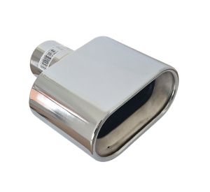 Auspuffblende Endrohr Silber Schwarz 180mm 