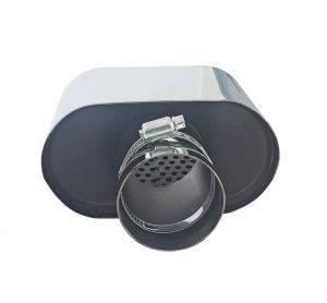 Auspuffblende Endrohr Silber Schwarz 180mm 