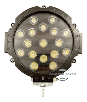 LED Round Work Light 51W Lamp Fog Offroad Driving Light Black