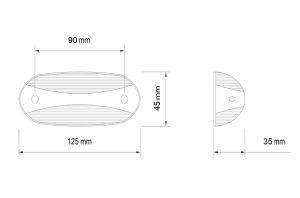 2 x 18 LED Umrissleuchte Begrenzungsleuchten Anhänger Rot/Weiss 12/24V LKW Wohnwagen