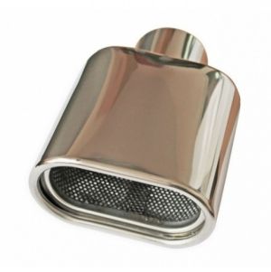 Auspuffblende Endrohr Silber Sport Tuning 165mm 