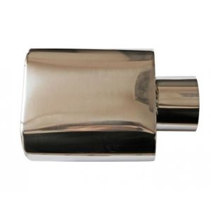 Auspuffblende Endrohr Silber Sport Tuning 165mm 