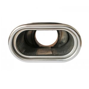 Auspuffblende Endrohr Silber Sport Tuning 165mm 