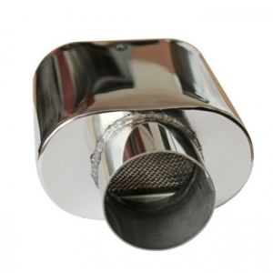 Auspuffblende Endrohr Silber Sport Tuning 165mm 