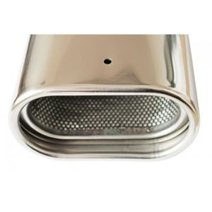 Auspuffblende Endrohr Silber Sport Tuning 165mm 