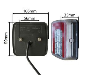 2 x Led Rear Tail Light Neon for Trailer Caravan 12v 24v