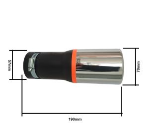 Auspuffblende Endrohr Silber  Schwarz 190mm 