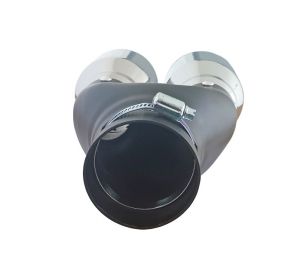 Silber Schwarz Auspuffblende Endrohr Doppelt 250mm 