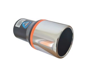 Auspuffblende Endrohr Silber  Schwarz 185mm 