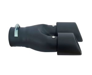 Schwarz Matt Auspuffblende Endrohr Doppelt 265mm 