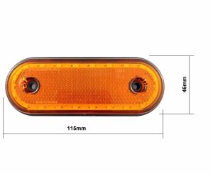 Tilhenger Lastebil Led Sidemarkeringslys Orange Reflektor E9 12v 24v