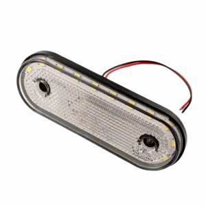 LED Sidomarkeringsljus Lastbil Släpvagn Vit Reflektor E9 12V 24V