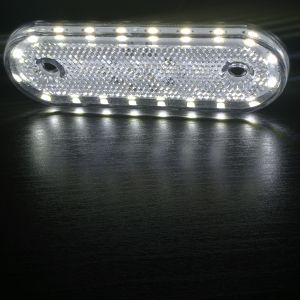 LED Sidomarkeringsljus Lastbil Släpvagn Vit Reflektor E9 12V 24V