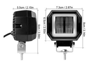 LED Luces de trabajo 7D optic 12V 24V 20W Luz Motocicleta Camiones