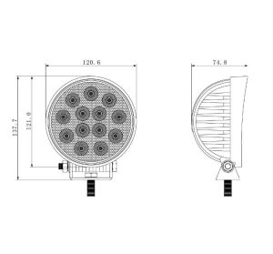 LED Rund Agro Ekstralys 12V 24V 39W