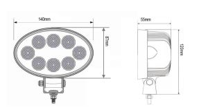 Led Lamp Work Light Harvester Offroad Oval 24w 12v 24V