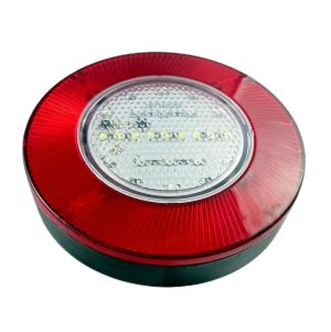 2 x Led Rear Tail Reverse Round Lights Trailer Lorry Car 12v 120mm