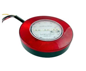 2 x Led Rear Tail Reverse Round Lights Trailer Lorry Car 12v 120mm