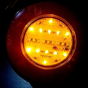 2 x Led Rear Tail Reverse Round Lights Trailer Lorry Car 12v 120mm