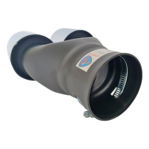 Auspuffblende 260mm Endrohr Verchromt Silber Schwarz Doppelt 