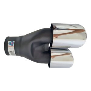 Auspuffblende 260mm Endrohr Verchromt Silber Schwarz Doppelt 