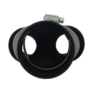 Auspuffblende 247mm Endrohr Verchromt Silber Schwarz Doppelt 