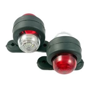 2 x LED 12 / 24v Side Truck Marker Lights Trailer Position Indicator Red / White