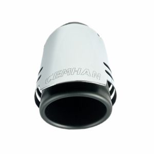 Auspuffblende Endrohr Schwarz Silber Chromed Sport Tuning 170mm 