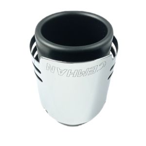 Auspuffblende Endrohr Schwarz Silber Chromed Sport Tuning 170mm 