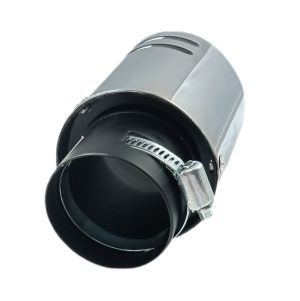 Auspuffblende Endrohr Schwarz Silber Chromed Sport Tuning 170mm 