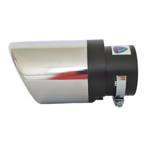 Auspuffblende Endrohr Silber Abgeschrägt Tuning 145mm 