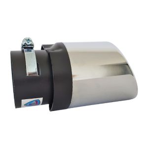 Auspuffblende Endrohr Silber Abgeschrägt Tuning 145mm 