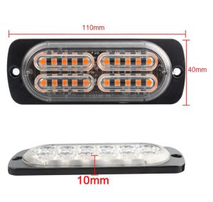 20 LED 12v 24v Warnleuchte Notfall Frontblitzer Blitzlicht Schlank Licht Amber Lkw Auto