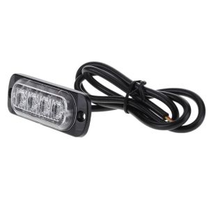4 LED Warnleuchte Notfall Frontblitzer Blitzlicht Schlank Licht Amber 12v 24v