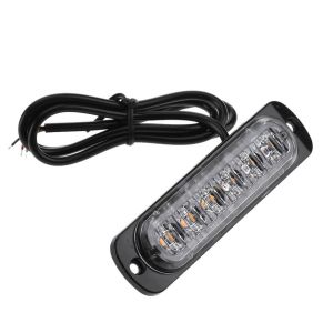 6 LED Warnleuchte Notfall Frontblitzer Blitzlicht Schlank Licht Amber 12v 24v