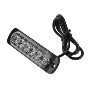 6 LED Warnleuchte Notfall Frontblitzer Blitzlicht Schlank Licht Amber 12v 24v