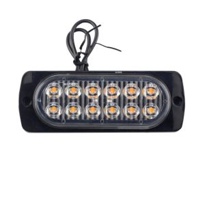 12 LED Warnleuchte Notfall Frontblitzer Blitzlicht Schlank Licht Amber 12v 24v