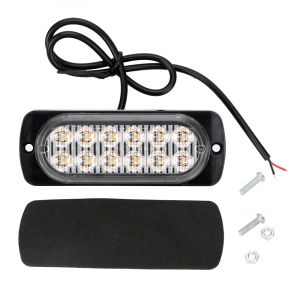 12 LED Warnleuchte Notfall Frontblitzer Blitzlicht Schlank Licht Amber 12v 24v