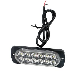 12 LED Warnleuchte Notfall Frontblitzer Blitzlicht Schlank Licht Amber 12v 24v