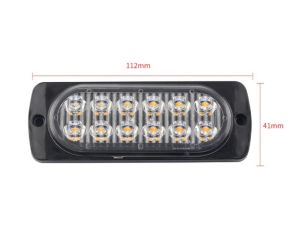 12 LED Warnleuchte Notfall Frontblitzer Blitzlicht Schlank Licht Amber 12v 24v