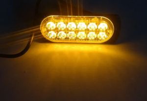 12 LED Warnleuchte Notfall Frontblitzer Blitzlicht Schlank Licht Amber 12v 24v
