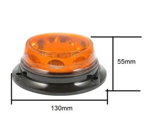 24 LED Warnleuchte Rundumlicht Bernstein Magnet 130mm 12V 24V