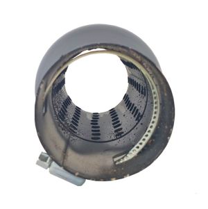 Auspuffblende Endrohr Silber  Schwarz 190mm 