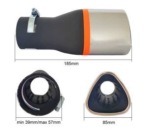 Auspuffblende Endrohr Silber Schwarz Sport 168mm Universal